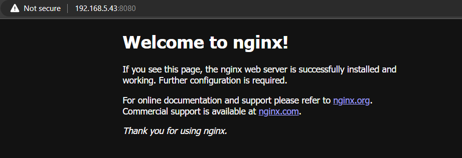 index.html nginx container