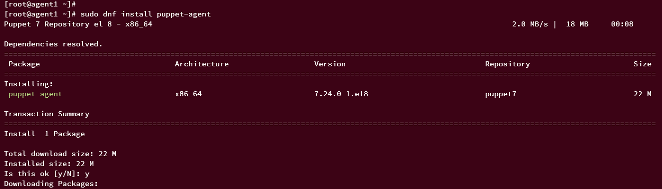 installing puppet agent