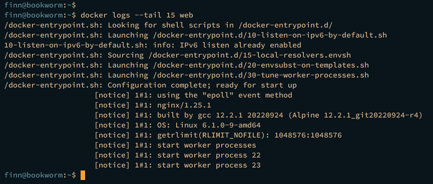 check last log container