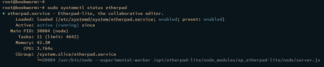 check etherpad