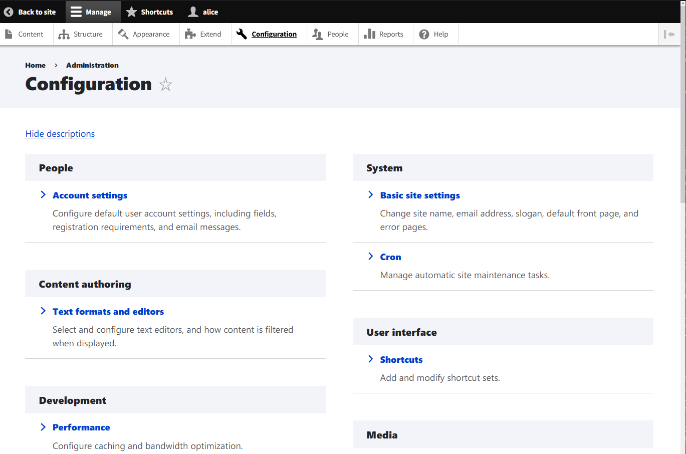 site configuration