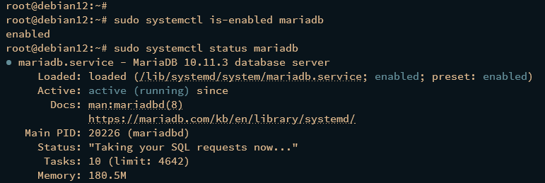 check mariadb