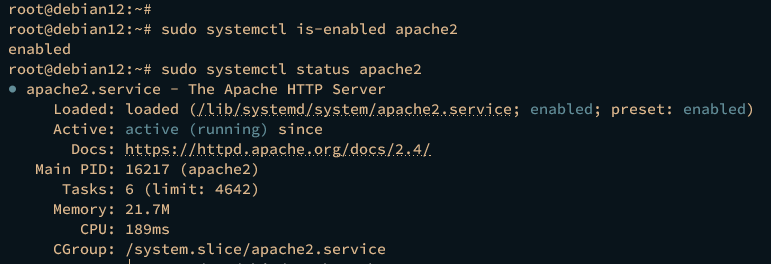 check apache2