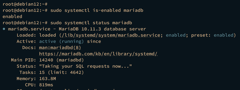 check mariadb