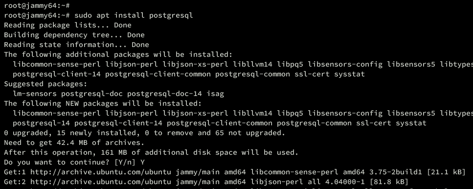 install postgresql