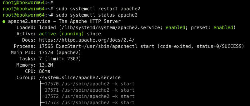 check apache service