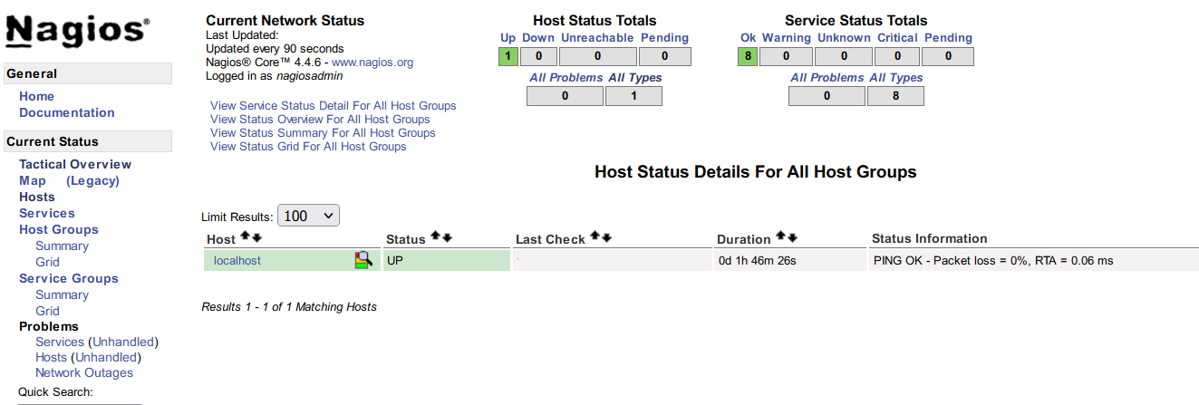 Nagios hosts list