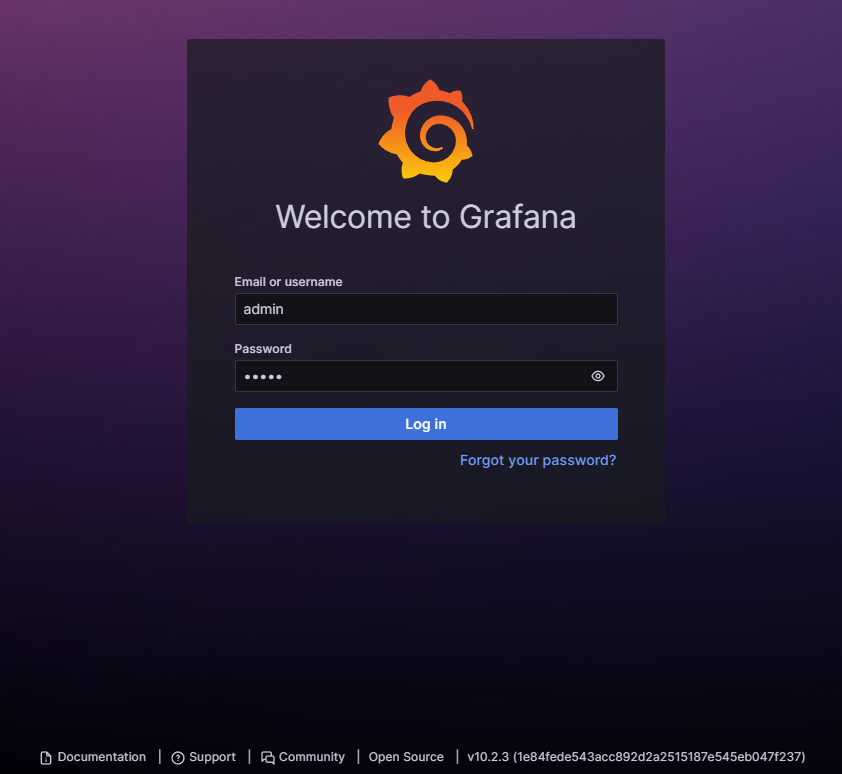 Grafana Login Page