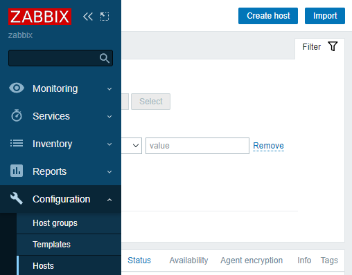 Zabbix Create Hosts