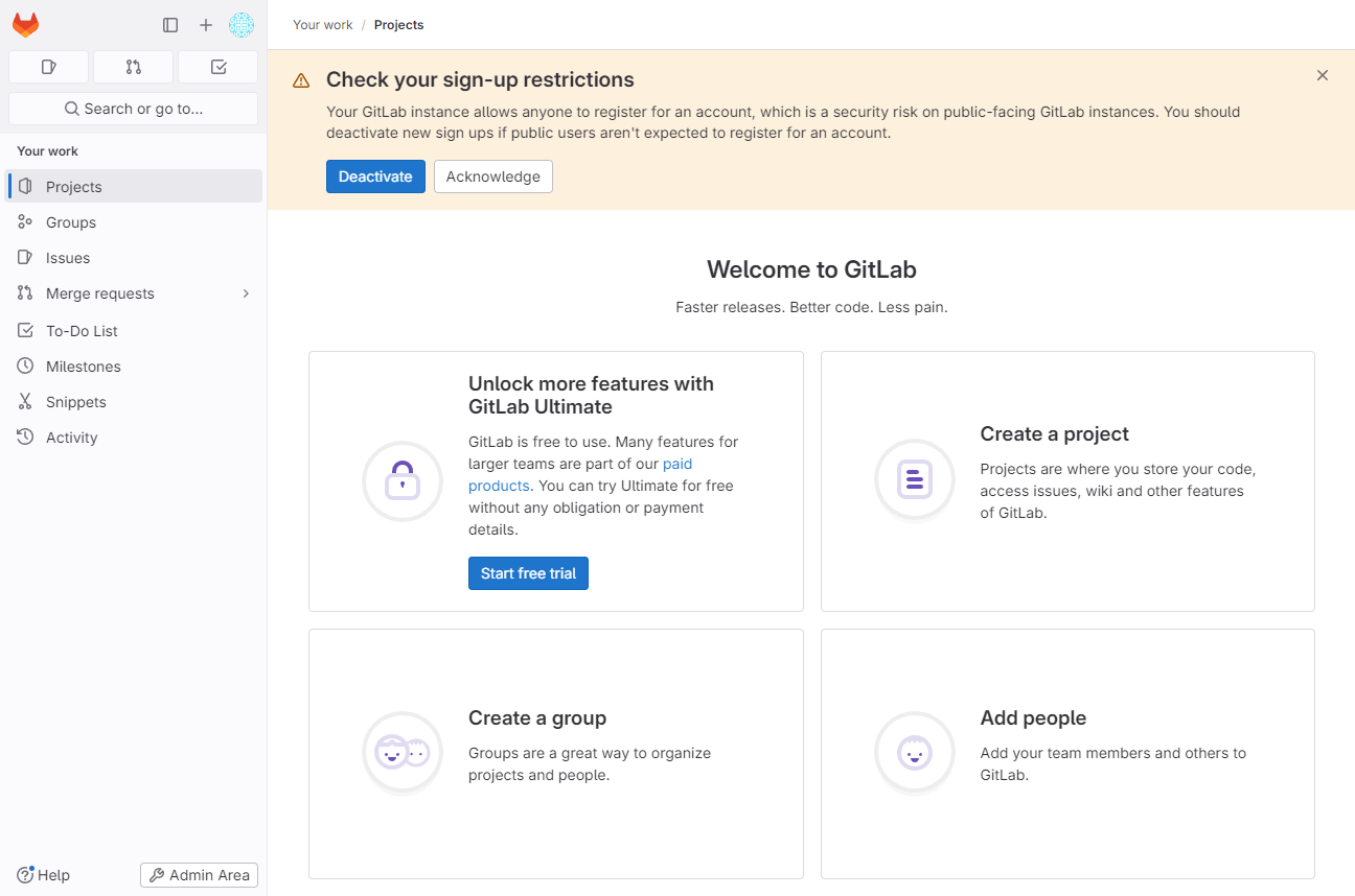 GitLab Dashboard