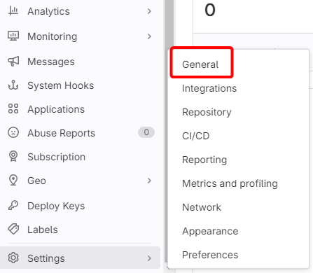 GitLab General Admin Settings