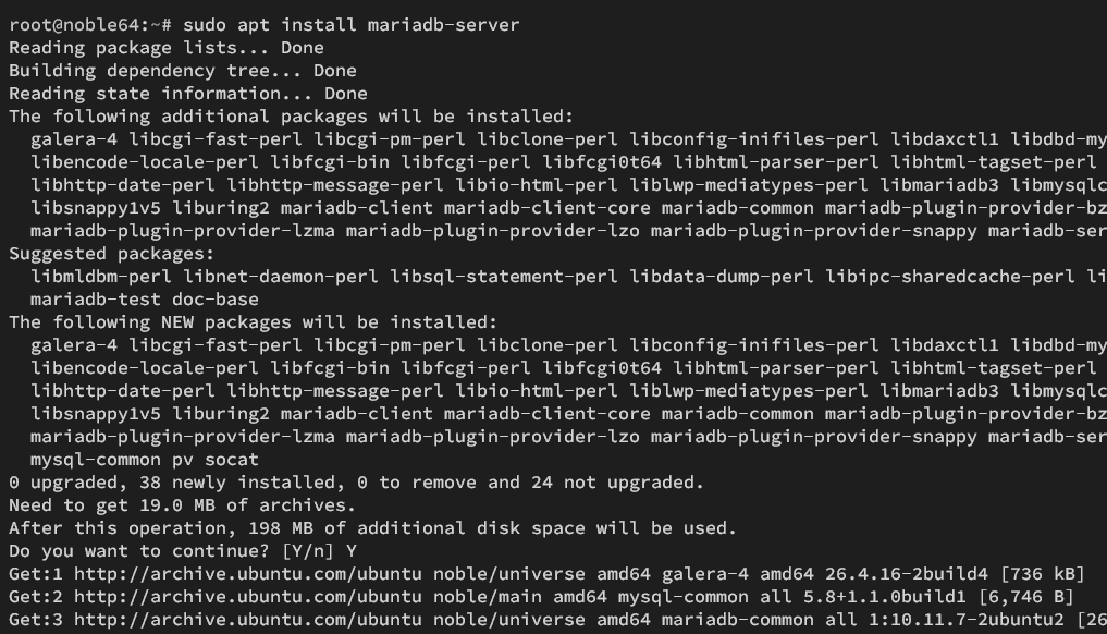 install mariadb