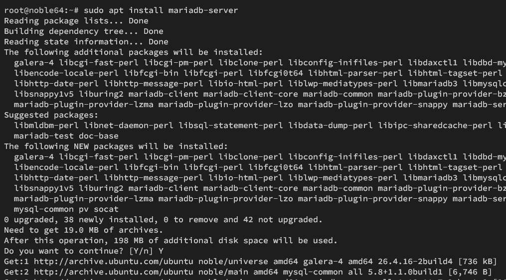 install mariadb server