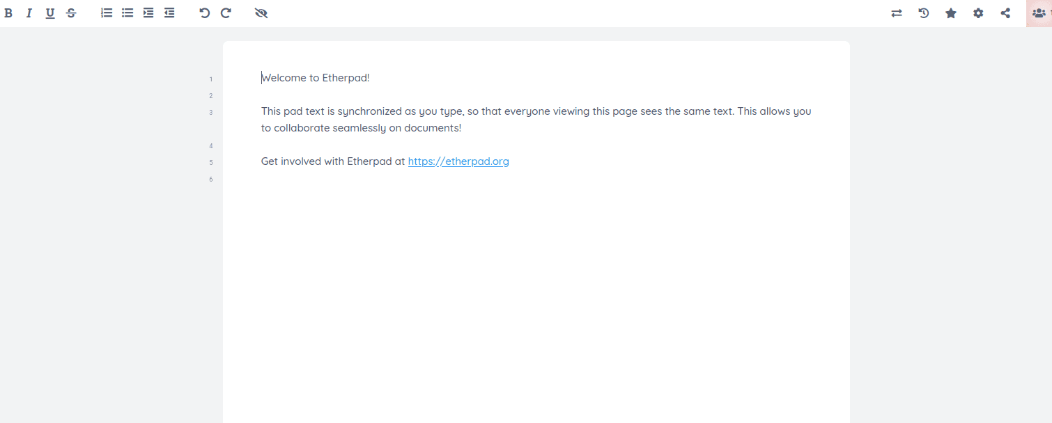 etherpad editor